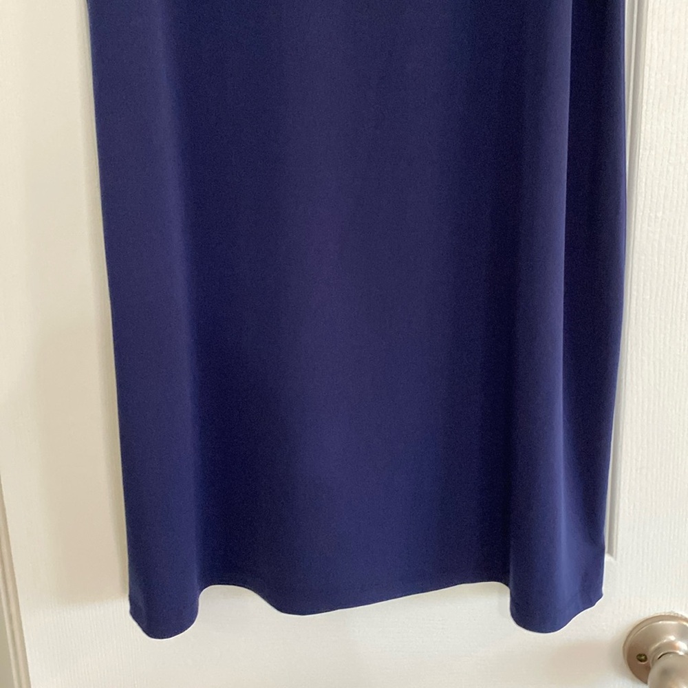 Michael Kors navy blue Shift dress with pleated sleeves. To knee.  Size L. EUC. - Picture 13 of 13
